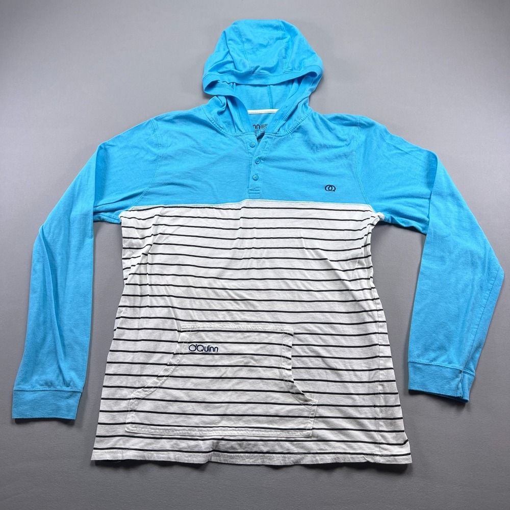 O'Quinn Change Direction Hoodie Mens XL Multicolor Striped Henley Neck Logo